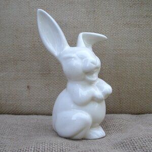 Vintage Pottery Laughing Rabbit Figurine
